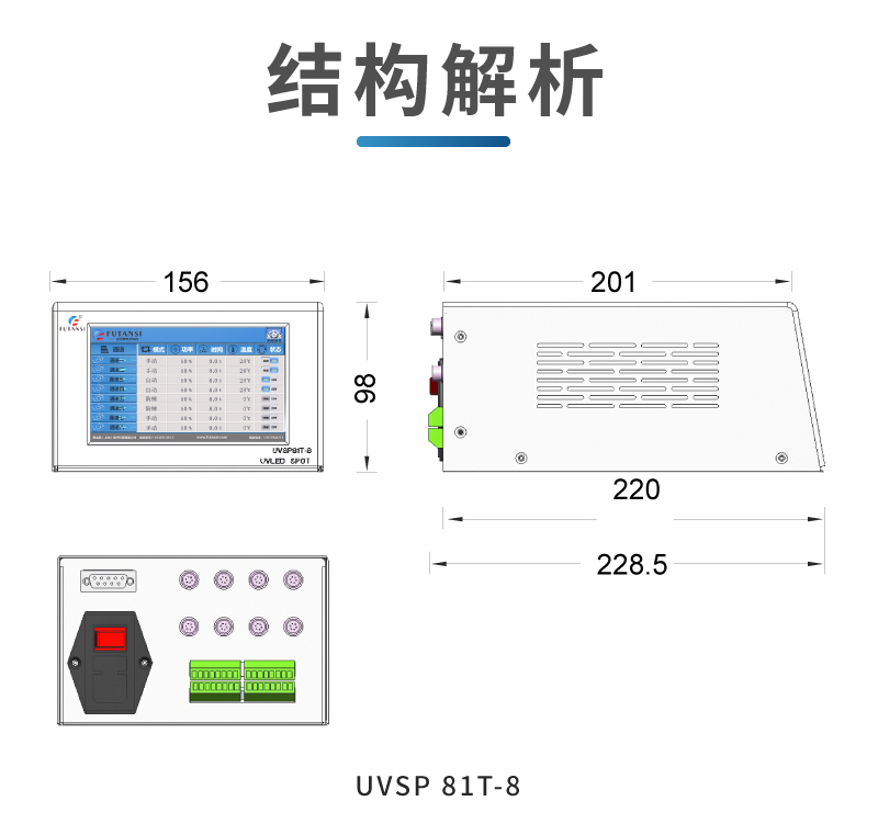 八通道UVLED点光源-紫外线led灯-∅12mm(图2) 八通道UVLED点光源