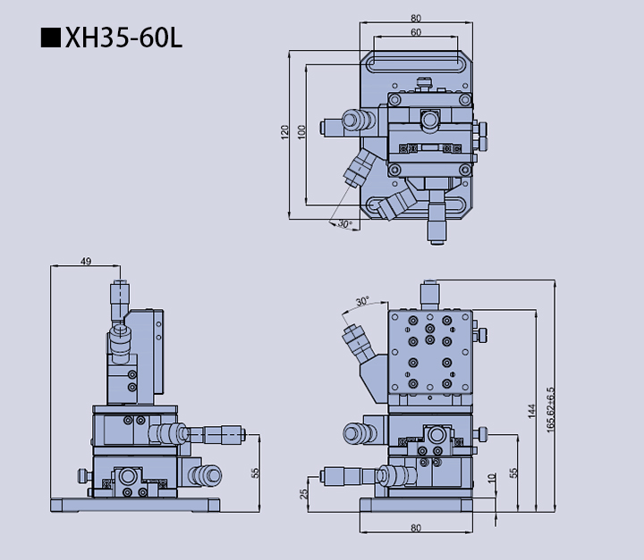 高精度三维滑台 XH35(图7) 高精度三维滑台