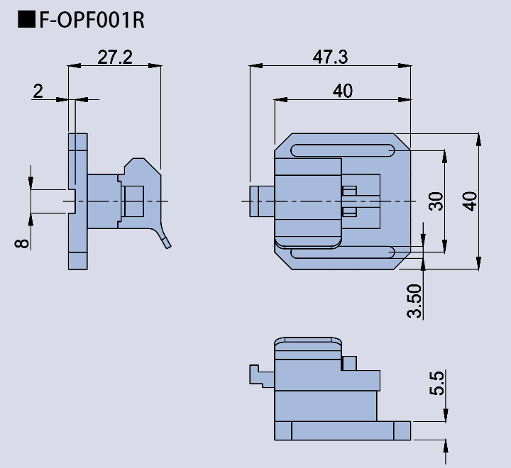 光纤夹具 精密耦合夹具 开合式单纤夹具组件 F(图3) 光纤夹具